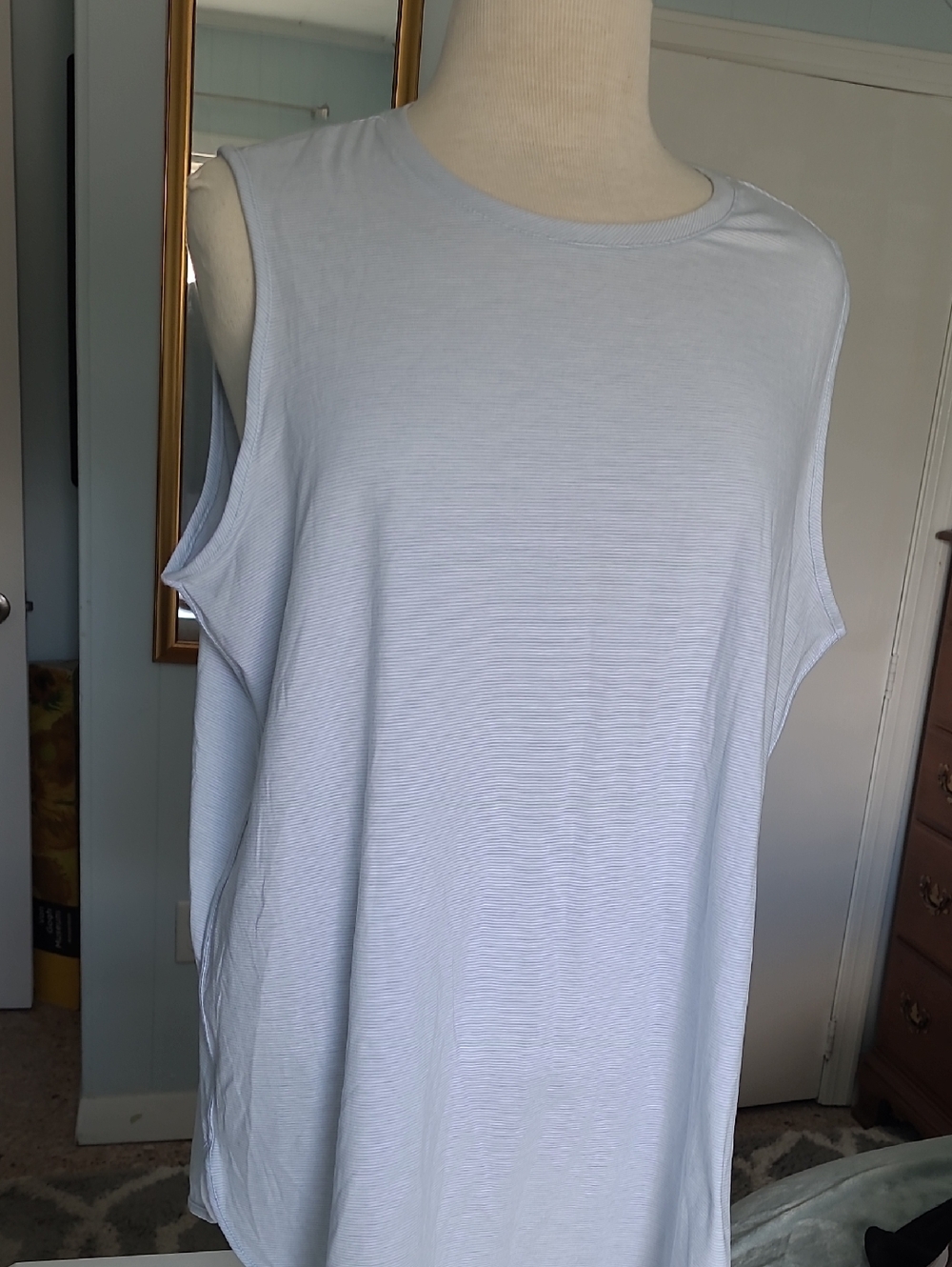 Lands' End Light Blue Sleeveless Crewneck Tank